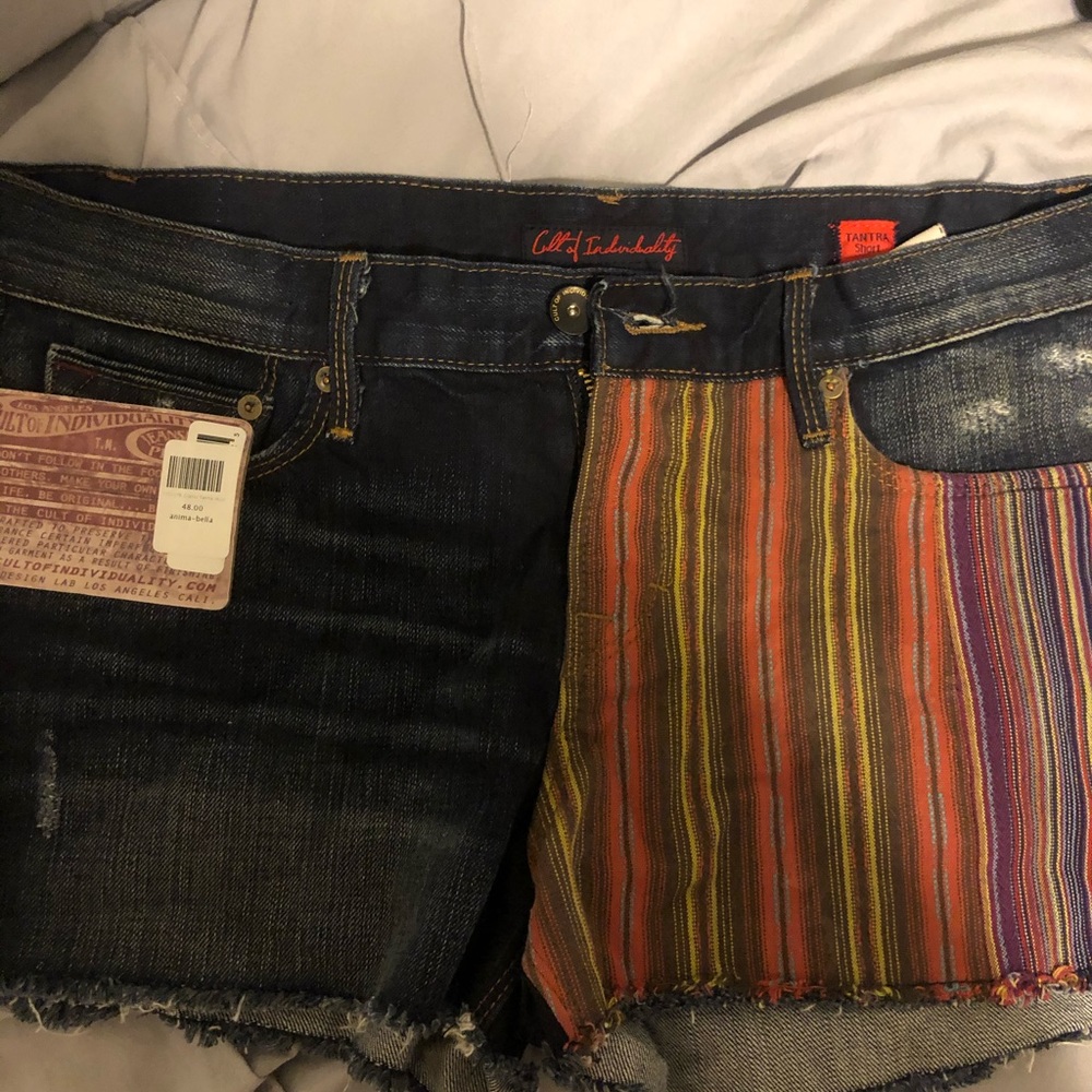 cult of individuality jean shorts